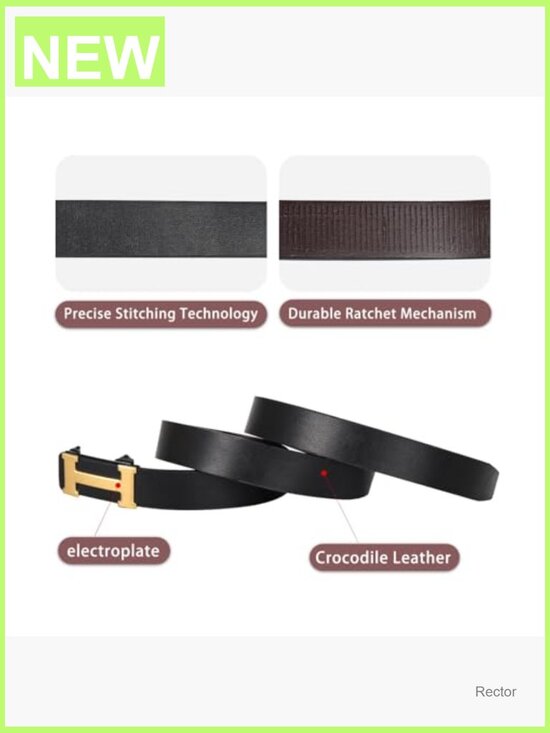 Men\'s & Women\'s Dress Belt Automatic Buckle, Adjustable Length Faux Leather